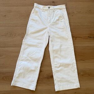 Everlane Wide Leg Crop Pants White High Rise Cropped Cotton Blend Women’s